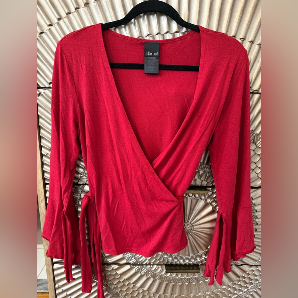 Wrap Red Blouse - image 1